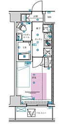 フェルクルールプレスト川崎アリビエ 1Kの間取図画像