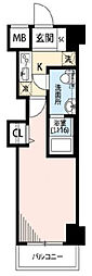 プレール・ドゥーク川崎大師 1Kの間取図画像