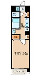 コンフォートエム多摩川 1Kの間取図画像