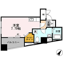 レジデンス東雪谷 ワンルームの間取図画像