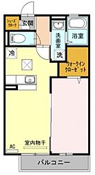 サウスコート 1LDKの間取図画像