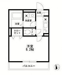 フォレストメゾン子安A 1Kの間取図画像