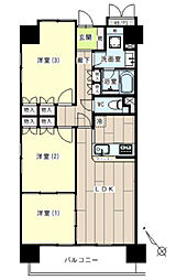 サンリバーオオモリ 3LDKの間取図画像