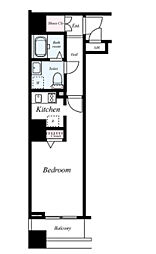 ライジングプレイス桜木町二番館 ワンルームの間取図画像
