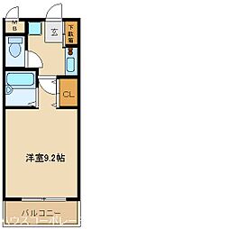 LiAnge園田 1Kの間取図画像