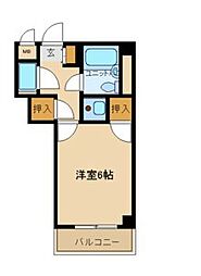 フロントリバー東難波 ワンルームの間取図画像