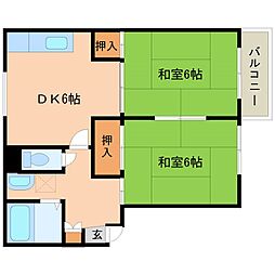 ファミールハイツ 2DKの間取図画像