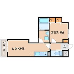 サンクラッソ塚口 1LDKの間取図画像
