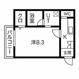 ケーティアイレジデンス杭瀬 1Kの間取図画像