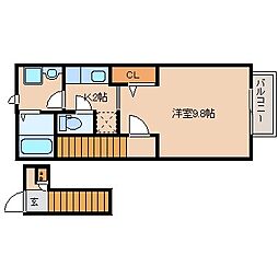 メゾンアルモニー 1Kの間取図画像