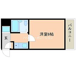 プラネット東塚口 1Kの間取図画像