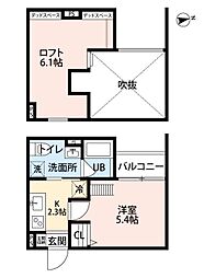 アルナージ瓦宮 1Kの間取図画像