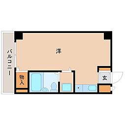 ベルトピア杭瀬 ワンルームの間取図画像