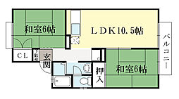 セジュールメルヘン 2LDKの間取図画像