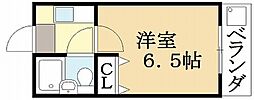 ベルメゾン2番館 1Kの間取図画像