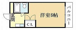ボーン宇治2号館 1Kの間取図画像
