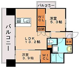 ネストピア博多グランドステージ2 2LDKの間取図画像