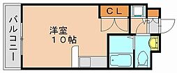 カーサ箱崎 ワンルームの間取図画像