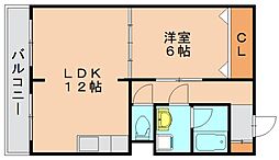 大丸マンション 1LDKの間取図画像