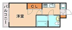 ピュアドーム箱崎ステーション 1Kの間取図画像