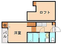 リベルタス 1Kの間取図画像