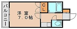 キャンパスシティ箱崎 1Kの間取図画像