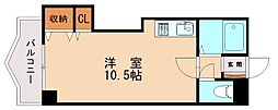 クリオコートイン89 ワンルームの間取図画像
