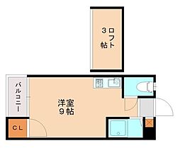 シャーミー香椎2 ワンルームの間取図画像