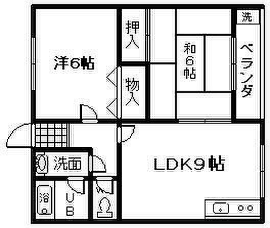 大阪府岸和田市尾生町3丁目(賃貸アパート2LDK・1階・45.00㎡)の写真 その2