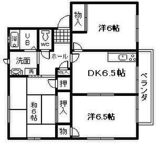 大阪府岸和田市上町(賃貸アパート3DK・1階・62.87㎡)の写真 その2