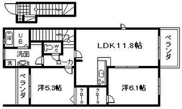 大阪府岸和田市尾生町3丁目(賃貸アパート2LDK・2階・56.14㎡)の写真 その2