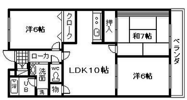 大阪府岸和田市箕土路町2丁目(賃貸マンション3LDK・1階・61.04㎡)の写真 その2