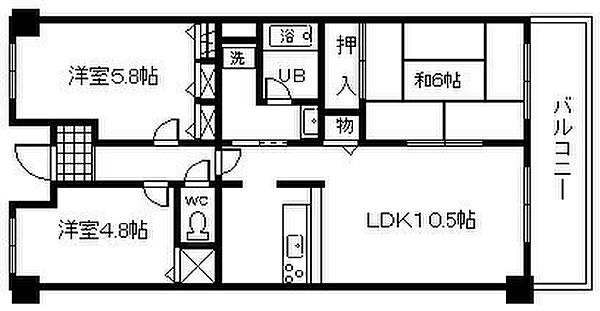 大阪府岸和田市土生町2丁目(賃貸マンション3LDK・4階・65.71㎡)の写真 その2