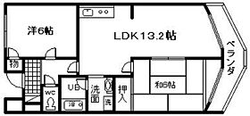 ハイデ岸城  ｜ 大阪府岸和田市岸城町（賃貸マンション2LDK・2階・53.46㎡） その2