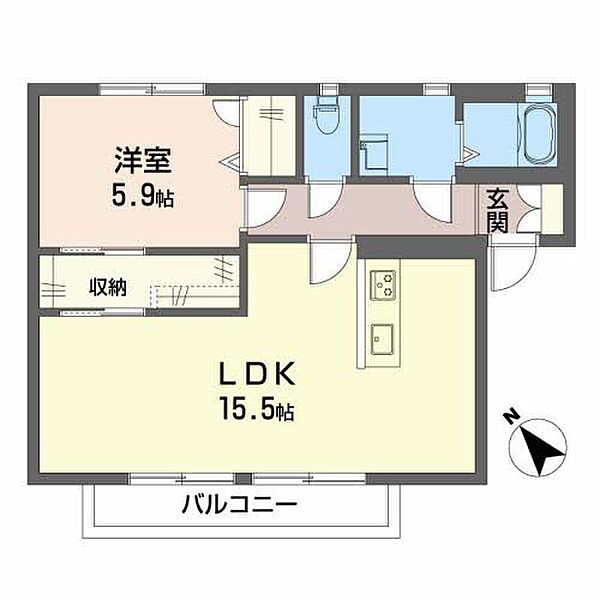 カーサワケダ ｜大阪府貝塚市脇浜2丁目(賃貸アパート1LDK・2階・52.50㎡)の写真 その2