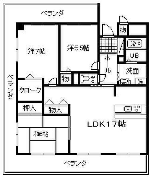 オルト加神 ｜大阪府貝塚市加神1丁目(賃貸マンション3LDK・2階・78.97㎡)の写真 その2