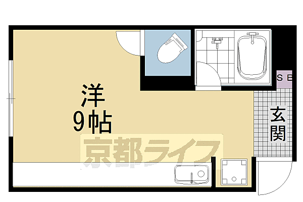 京都府京都市右京区太秦安井馬塚町(賃貸マンション1K・3階・17.82㎡)の写真 その2