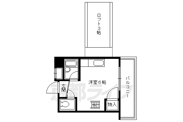 京都府京都市右京区西京極西向河原町(賃貸マンション1R・4階・21.00㎡)の写真 その2