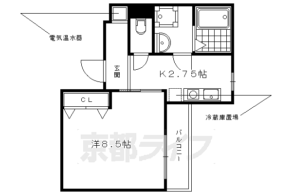 京都府京都市右京区太秦堀ケ内町(賃貸マンション1K・1階・29.50㎡)の写真 その2