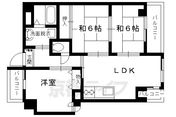 グレース吉祥 504｜京都府京都市南区吉祥院東前田町(賃貸マンション3LDK・5階・64.28㎡)の写真 その2