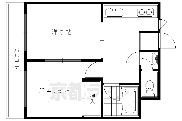 京都府京都市右京区嵯峨野清水町(賃貸マンション2DK・2階・34.02㎡)の写真 その2