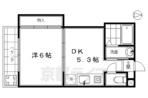 ＰＡＲＫＳ　ＴＯＪＩ 302｜京都府京都市南区大宮通九条上る東寺東門前町(賃貸マンション1DK・3階・28.70㎡)の写真 その2