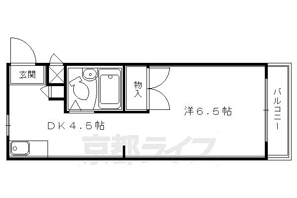 京都府京都市右京区西大路通六角上る西院東今田町(賃貸マンション1DK・1階・21.00㎡)の写真 その2