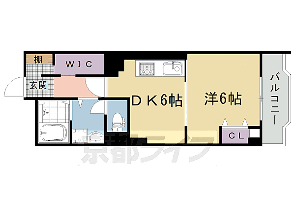 京都府京都市右京区西大路通五条下る西院東中水町(賃貸マンション1DK・4階・37.48㎡)の写真 その2