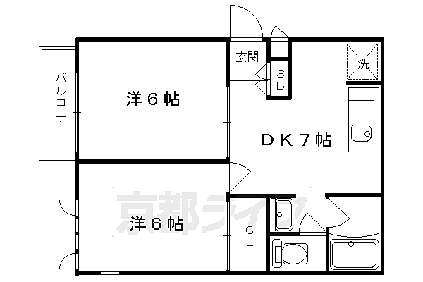 京都府京都市上京区下立売通御前通東入西東町(賃貸アパート2DK・2階・40.00㎡)の写真 その2