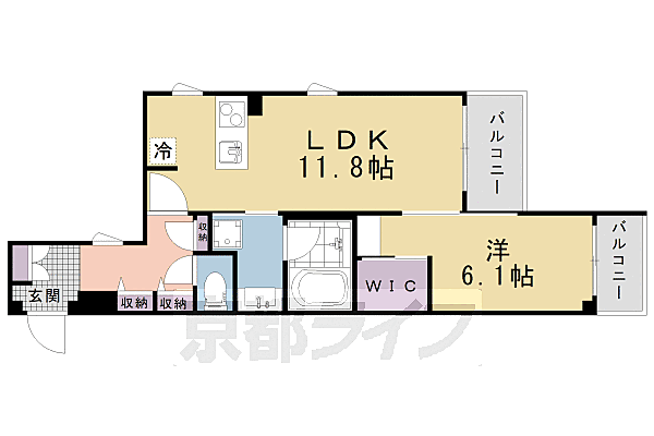 京都府京都市上京区烏丸通今出川下る梅屋町(賃貸マンション1LDK・2階・46.74㎡)の写真 その2