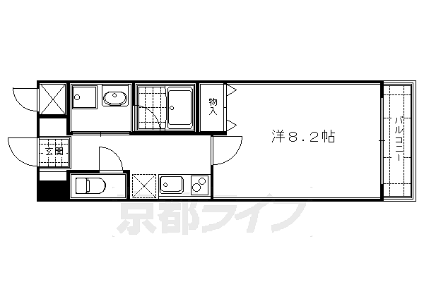 ボナレテラ吉文字 202｜京都府京都市下京区柳馬場通高辻下る吉文字町(賃貸マンション1K・2階・27.62㎡)の写真 その2