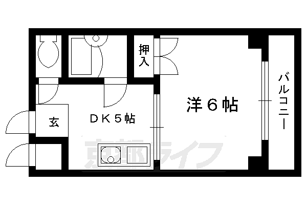 京都府京都市右京区西大路通綾小路上る西院三蔵町(賃貸マンション1DK・3階・21.00㎡)の写真 その2