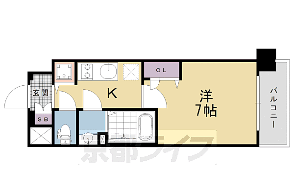 エスリード京都梅小路アヴェニテ 712｜京都府京都市下京区梅小路高畑町(賃貸マンション1K・7階・23.20㎡)の写真 その2