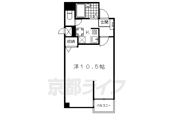 ラポール壱番堂 402｜京都府京都市南区西九条東島町(賃貸マンション1K・4階・27.33㎡)の写真 その2